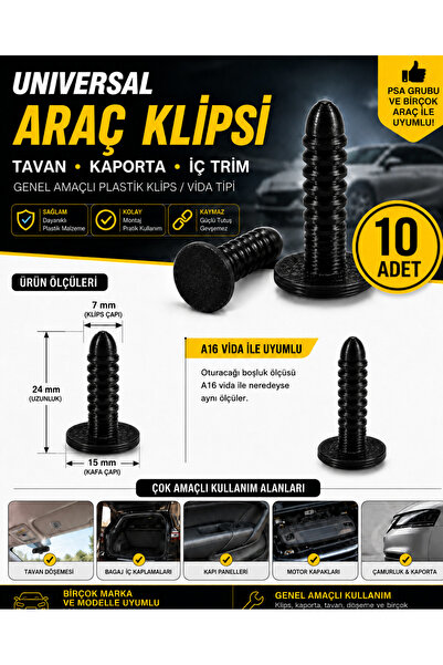 voltrex design Çok Amaçlı Tavan Döşeme Klipsi Universal Araç İçi Kaplama Sabi...