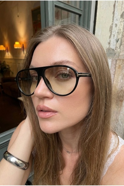 Eyesofia Clara Unisex Vintage Black Framed Brown Sunglasses