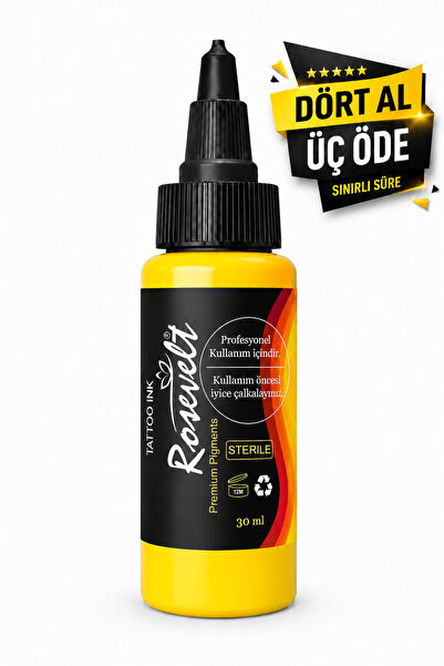 ROSEVELT Dövme Boyası Rainbow Tattoo Ink Sarı 30 ml