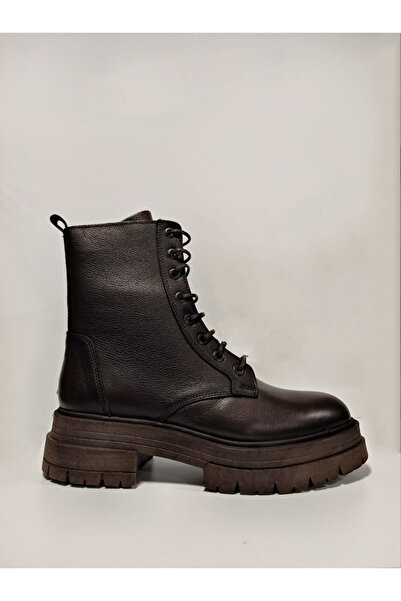 Castle Black Yldz-26254-1 Brown Genuine Leather Women's Boots Brown