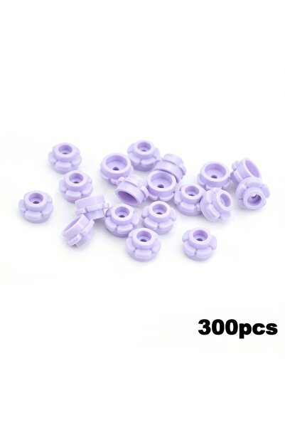 Choice Purple 300pcs 300PCS Round 1x1 with Flower MOC Building Blocks Compati...