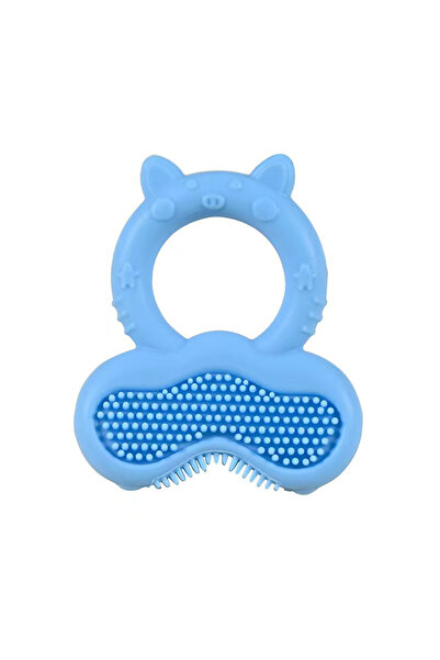 Choice Blue 1pc Baby Teether Ring, Silicone Teething Chew Toy, Cute Animal Sh...