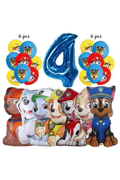 PAW PATROL مجموعة من 4 عبوات تحتوي كل منها على 20 بالونًا من رقائق الألمنيوم ...