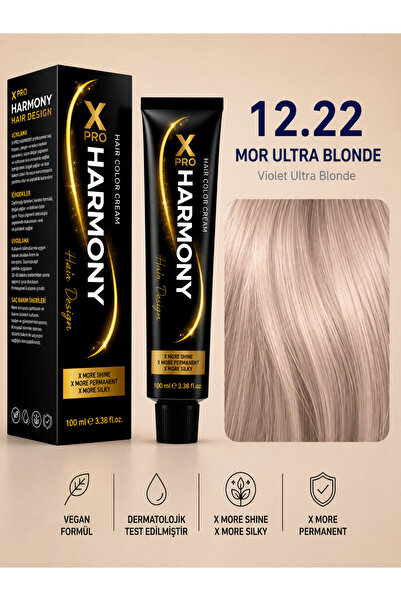 X Pro Harmony Platin İrize Saç Boyası 12.22 Ultra Açık Sarı Yoğun Viole Süper...