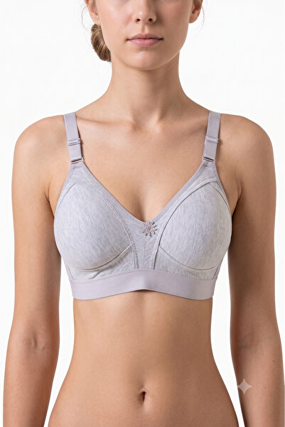 Ebru Wide Elastic Combed Cotton Wire-Free Bra