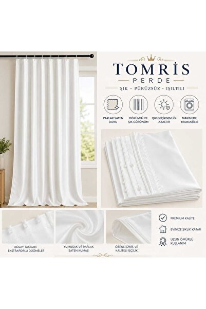 Karasi saten güneşlik perde |1. Kalite Elegant kumaş | Tavsiye edilen ( pilesiz)