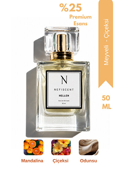 HELLEN Kadın Parfüm 50 ml EDP | Çiçeksi Meyveli Parfüm | Mandalina, Gül & Yasemin