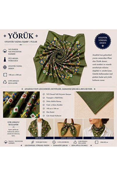 shop Yörük Çengelköy Authentic Handwritten Scarf Foulard Plain Simple