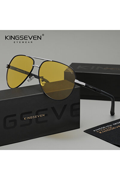 Choice نظارات رؤية ليلية فضية اللون من KINGSEVEN للرجال والنساء، نظارات قيادة...