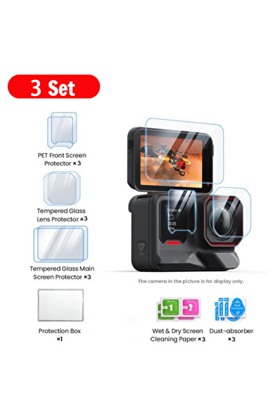 Choice 3pcs Tempered Glass for Insta360 Ace Pro 2 Camera Anti-scratch Lens Sc...