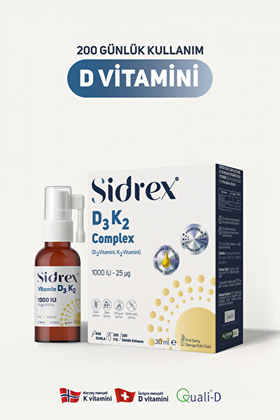 SIDREX D3K2 Complex Sprey - D3 Vitamini ve K2 Vitamini İçeren Takviye Edici Gıda