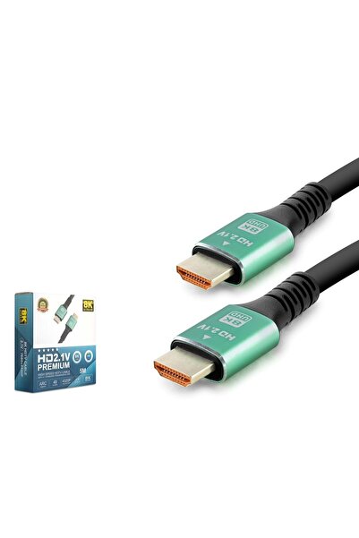 HADRON Hdx2046 HDMI 2.1 Cable 8K 60 Hz Od 8.0 mm 5 m Black Green