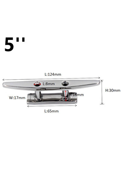 Choice1 5 inch 4" 5" 6" 8" Inch Polished Mooring Cleat 316 Stainless Steel Ma...