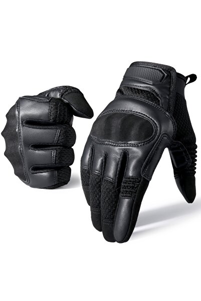 Choice L Black PU Leather Tactical Gloves Touch Screen Cycling Hard Shell Hik...