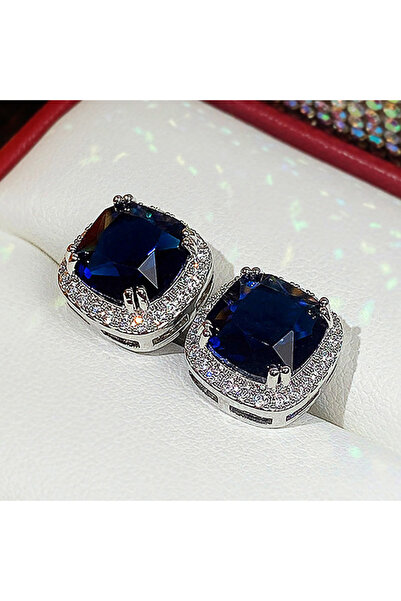 Choice E1614 Huitan Bling Bling Blue Cubic Zirconia Earring Ear Piercing Fema...