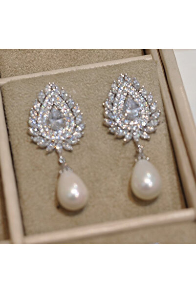 Choice E2062 Huitan Full Bling Iced Out Bride Wedding Dangle Earrings Silver ...