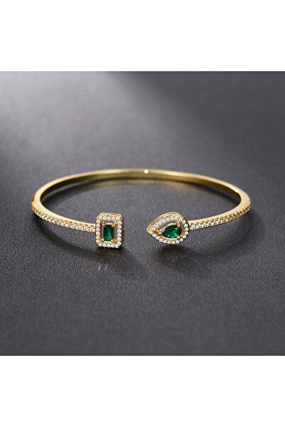 Choice5 XL804 Huitan Luxury Green/White/Blue Cubic Zirconia Cuff Bracelet Ban...