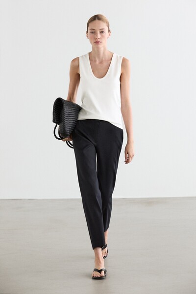 Massimo Dutti Keten karışımlı straight fit pantolon