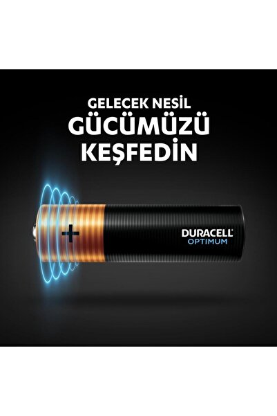 Duracell Optimum AA Alkalin Kalem Piller, 1,5 V LR6/MN1500, 6’lı Paket + Optimum AAA Alkali