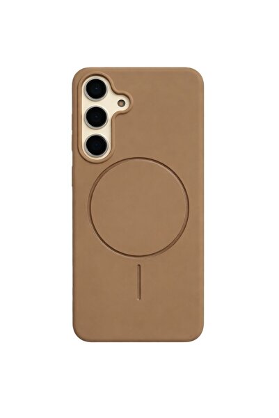 Vissona Samsung Galaxy S24 Kılıf – İçi Kadife – MagSafe Uyumlu – Camel Renk –...
