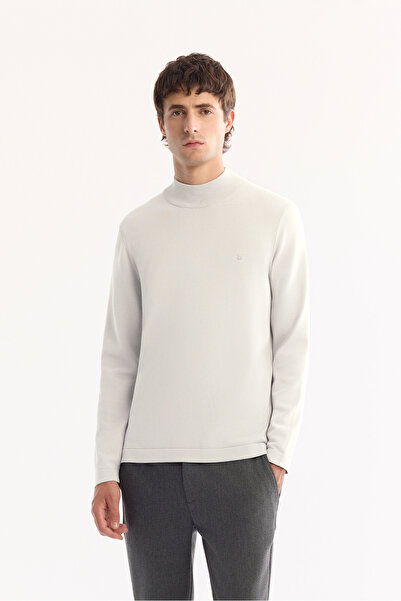 Avva Erkek Ekru Yarım Balıkçı Yaka Rayon Tüylenmeyen Basic Regular Fit Triko ...