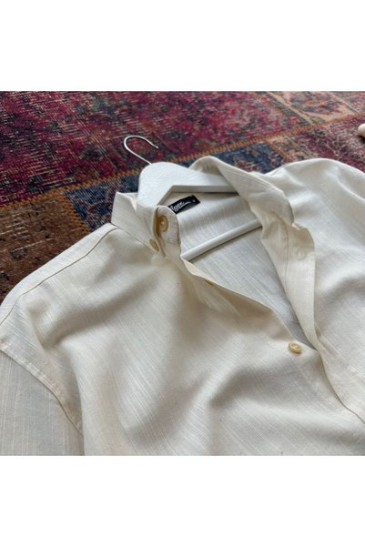one2tex Long Sleeve Regular Fit Buttoned Cotton Breathable Linen Shirt and Linen Bottom