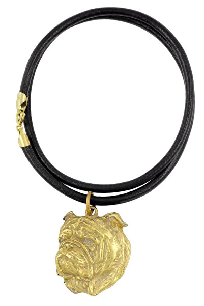 Art - Dog Art-Dog Bulldog Englez I Colier cu pandantiv placat cu aur – Cadou ...