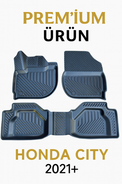 Black Gold Honda City 2021+ Uyumlu 3D Havuzlu Oto Paspas TPE Kauçuk Kaymaz Kl...
