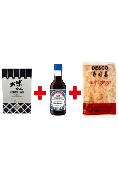 Okomesan SUSHI PAKETİ - Sushi Pirinci - Kikkoman Tamari Glutensiz Soya Sosu -...