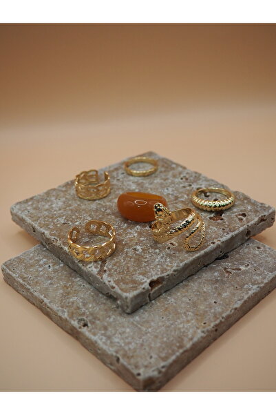 Stelle Jewelry مجموعة خواتم بتصميم عتيق وعصري قابلة للتعديل مكونة من 6 قطع