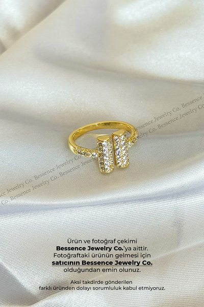 Bessence Jewelry Co 14K Gold VIP Simetrik T Model Zirkon Taşlı Ayarlanabilir ...