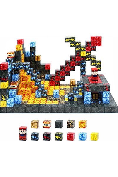 magnetcraft Minecraft Ateş Dünyası Mıknatıslı Manyetik Blok Seti 100 Parça 2....