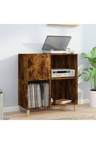 vidaxl Ράφι Δίσκων από Καπνιστή Δρυ 84,5 x 38 x 89 εκ. από Επεξεργασμένο Ξύλο...