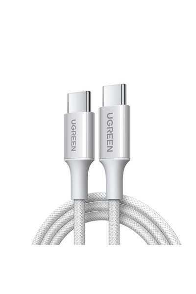 Ugreen Cablu de date L501 (65248) - USB-C la USB-C, 3A, 60W, 2m, Nailon - Gri...