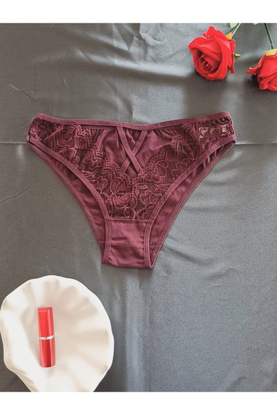 ZENA UNDERWEAR Mia Women's Lace Underwear Panties with Cross Detail on the Front