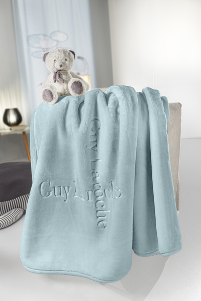 Guy Laroche Βρεφική Κουβέρτα Λογότυπο Ίντιγκο 100% Πολυεστέρας 110x140 100% Π...