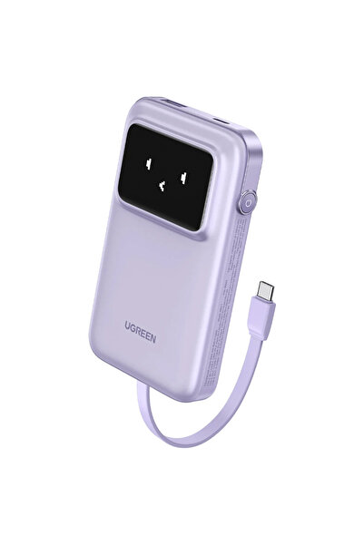 Ugreen Power Bank PB511 (35604B) - USB, Type-C cu cablu încorporat, 10000mAh,...