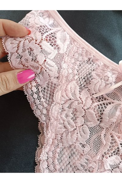 ZENA UNDERWEAR سروال داخلي نسائي من دينا جول بتصميم دانتيل وربطة أمامية