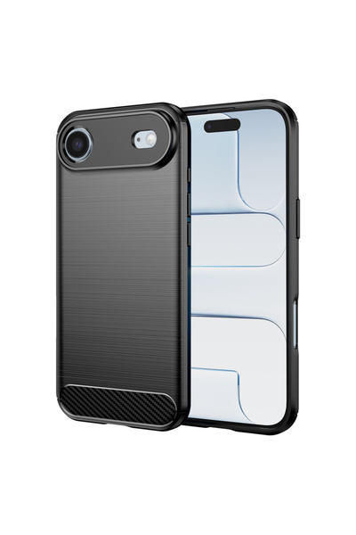 Techsuit Husa pentru iPhone 17 Air, Carbon Silicone, protectie antisoc, negru