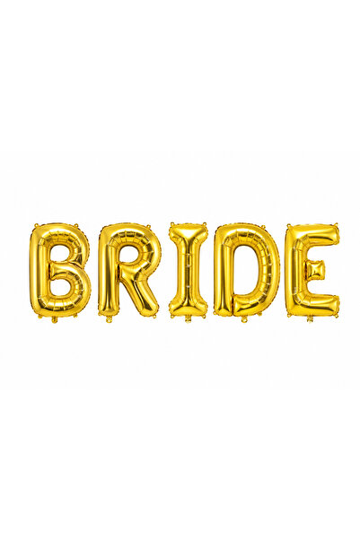 Dizayn Parti Evi BRIDE Folyo Harf Balon Seti Gold & Gümüş – Bride To Be Parti...