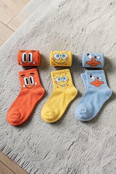 Socks Stores 3 чифта цветни, шарени унисекс чорапи от мек памук с текстура, т...