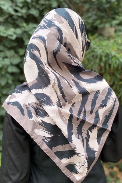Firuze scarf Zebra Pattern Mink Scarf