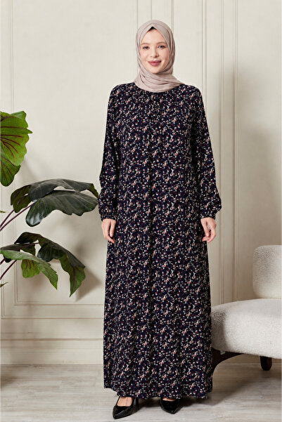 Ferace Rochie Hijab pentru femei, mărime mare, cu imprimeu floral, mânecă lun...