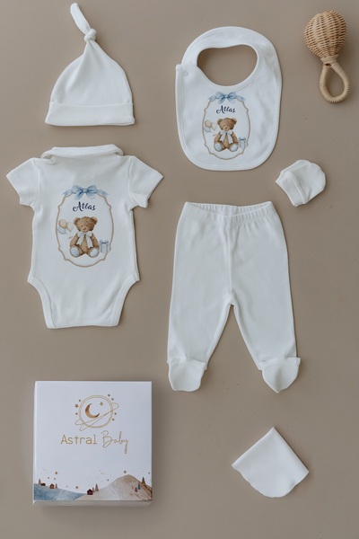 Astral Baby 100% Cotton Premium Newborn Hospital Release 5-Piece Collared Sho...