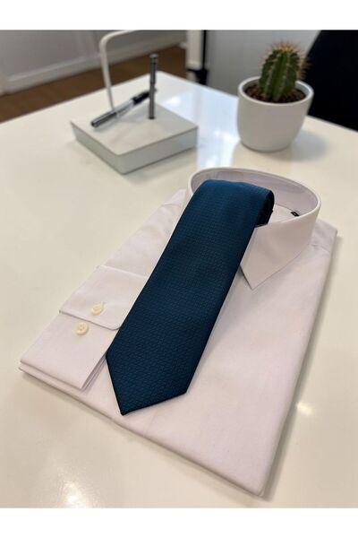 Sarar Microfibre Dokulu 8 cm Petrol Yeşil Kravat