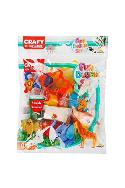 CRAFY Set plastilina cu 4 forme de modelat, Crafy, 12 piese
