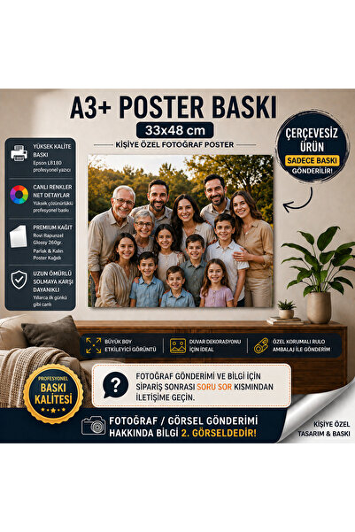 Kutup Yıldızı Tasarım Atölyesi A3/A3+ Fotoğraf Baskı Poster (29,7x42cm/33x48 ...