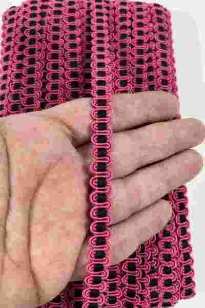 Hobigram Fuchsia Black Nora Premium Chain Form Woven Decorative Ribbon – 5 Me...