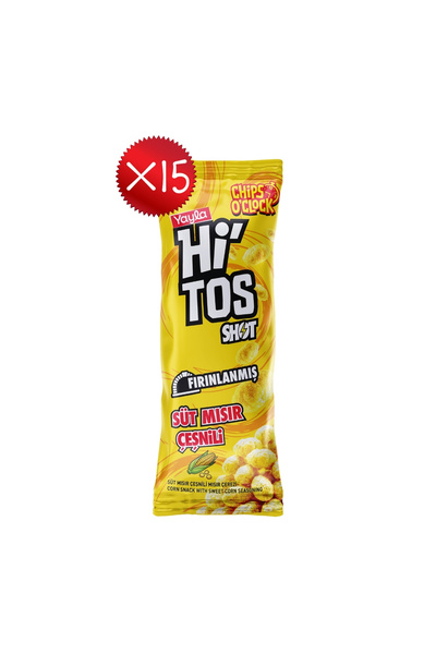 Yayla Hi'tos Shot Süt Mısır Çeşnili Mısır Çerezi 25 g x15
