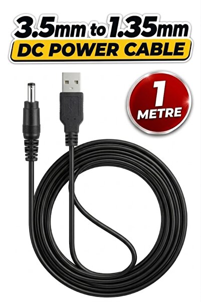 Derwell 1 Metre USB to 3.5mm 1.35mm Plug Tip Connector Notebook Tablet PC 5V ...